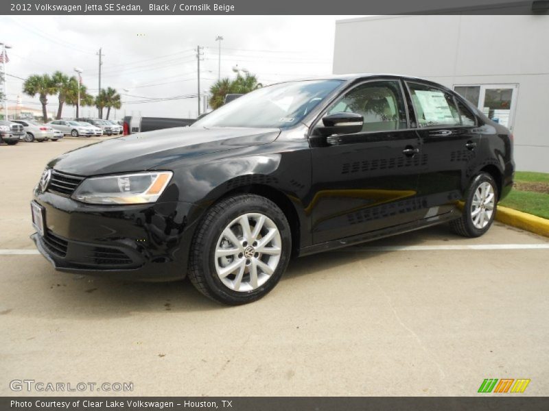Black / Cornsilk Beige 2012 Volkswagen Jetta SE Sedan