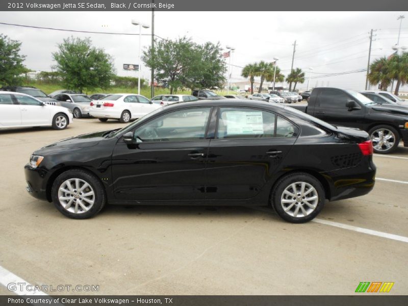 Black / Cornsilk Beige 2012 Volkswagen Jetta SE Sedan