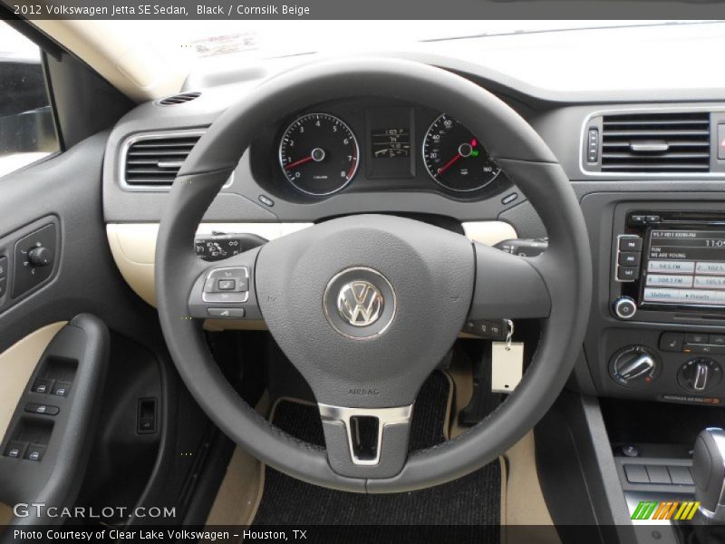 Black / Cornsilk Beige 2012 Volkswagen Jetta SE Sedan