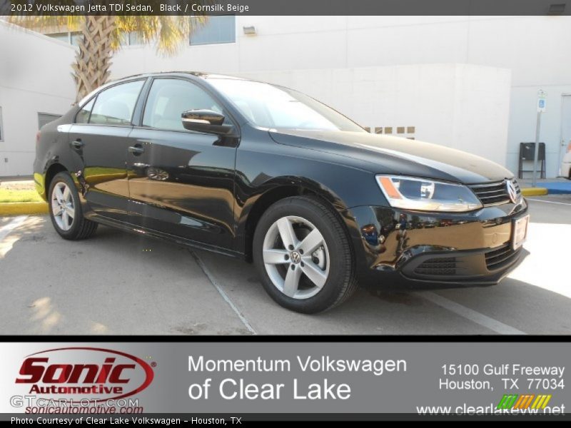 Black / Cornsilk Beige 2012 Volkswagen Jetta TDI Sedan
