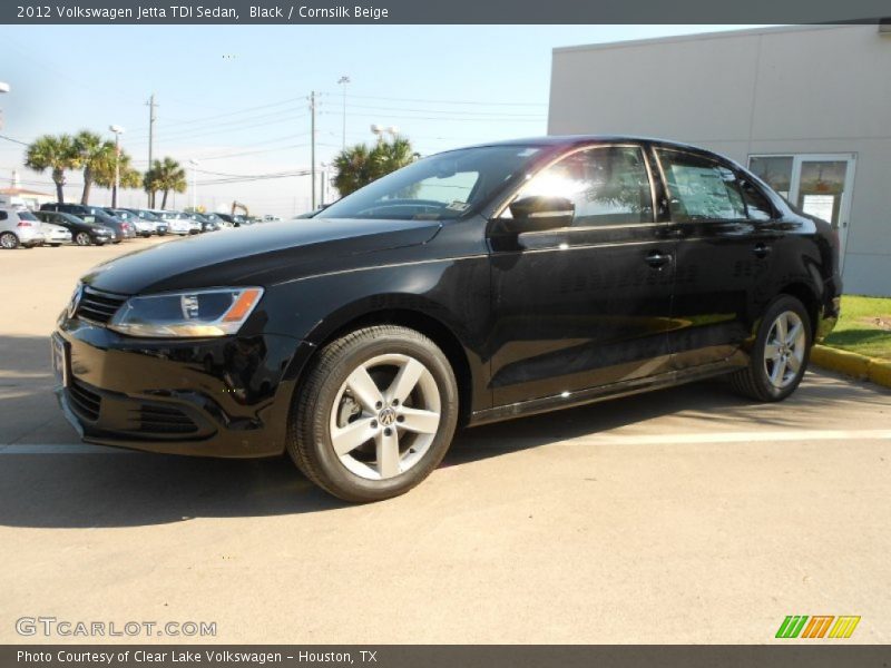 Black / Cornsilk Beige 2012 Volkswagen Jetta TDI Sedan