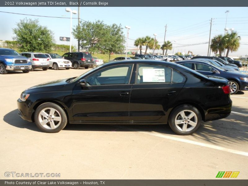 Black / Cornsilk Beige 2012 Volkswagen Jetta TDI Sedan