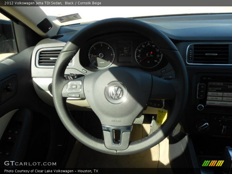 Black / Cornsilk Beige 2012 Volkswagen Jetta TDI Sedan