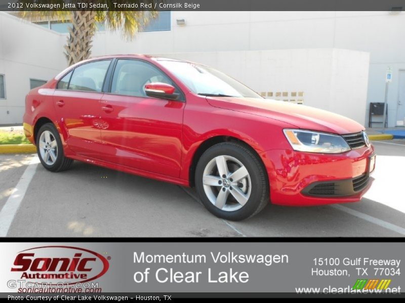 Tornado Red / Cornsilk Beige 2012 Volkswagen Jetta TDI Sedan