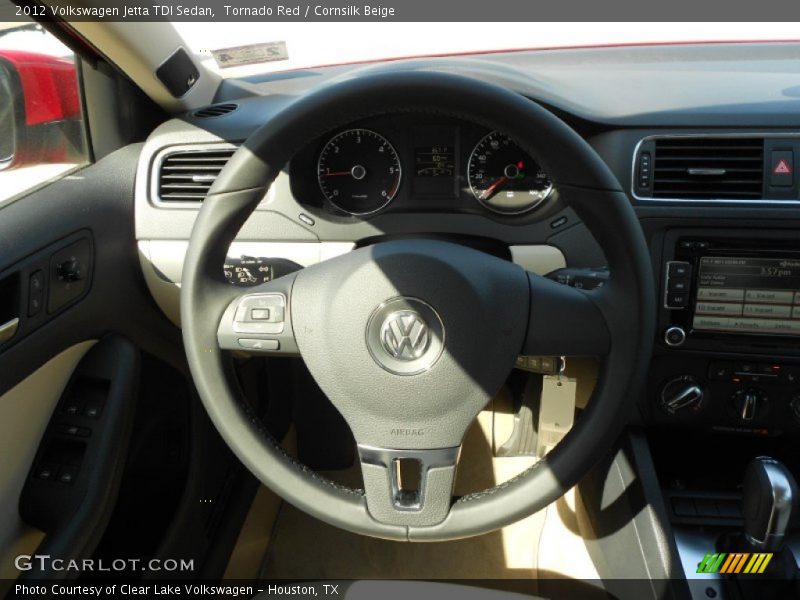 Tornado Red / Cornsilk Beige 2012 Volkswagen Jetta TDI Sedan
