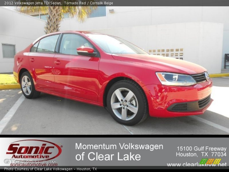Tornado Red / Cornsilk Beige 2012 Volkswagen Jetta TDI Sedan