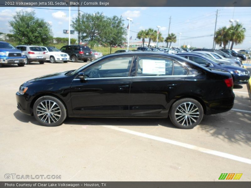 Black / Cornsilk Beige 2012 Volkswagen Jetta SEL Sedan