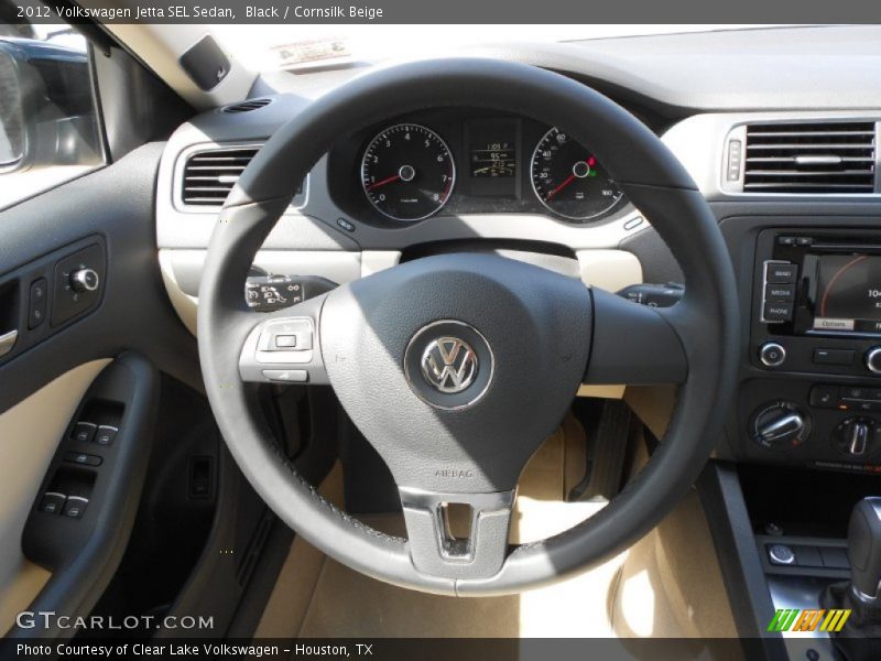 Black / Cornsilk Beige 2012 Volkswagen Jetta SEL Sedan
