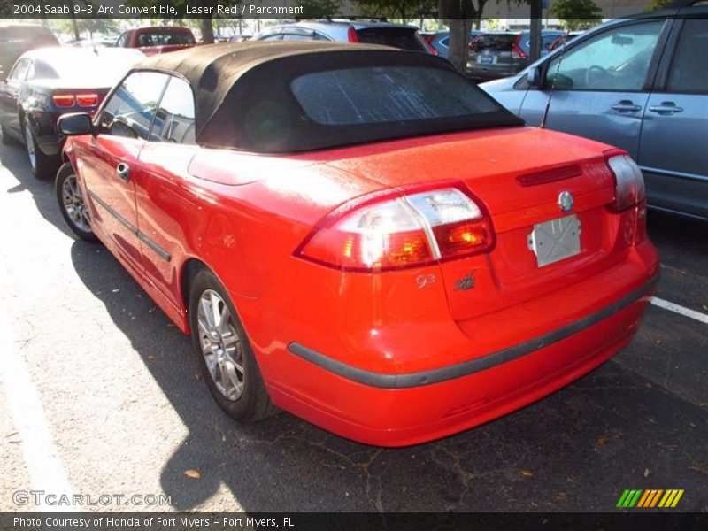 Laser Red / Parchment 2004 Saab 9-3 Arc Convertible