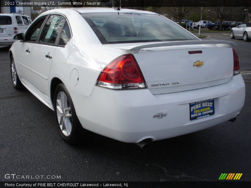 Summit White / Neutral 2012 Chevrolet Impala LTZ