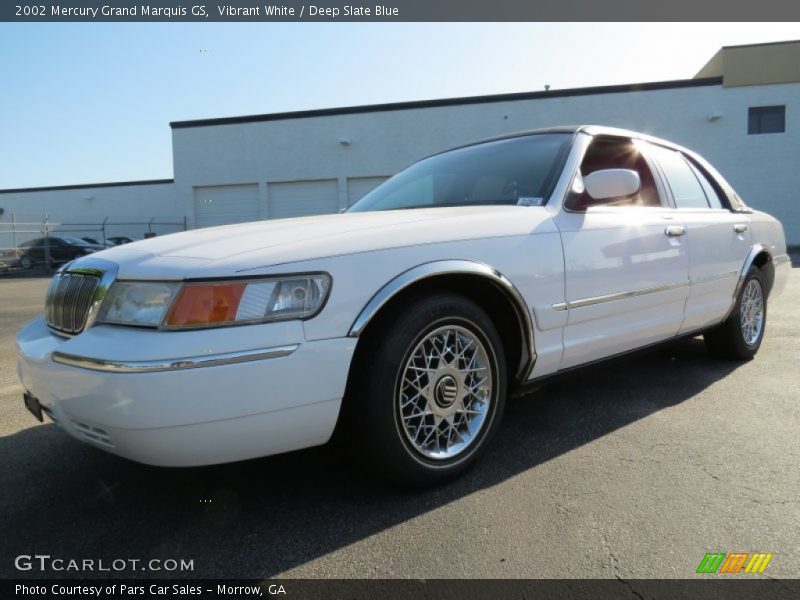 Vibrant White / Deep Slate Blue 2002 Mercury Grand Marquis GS