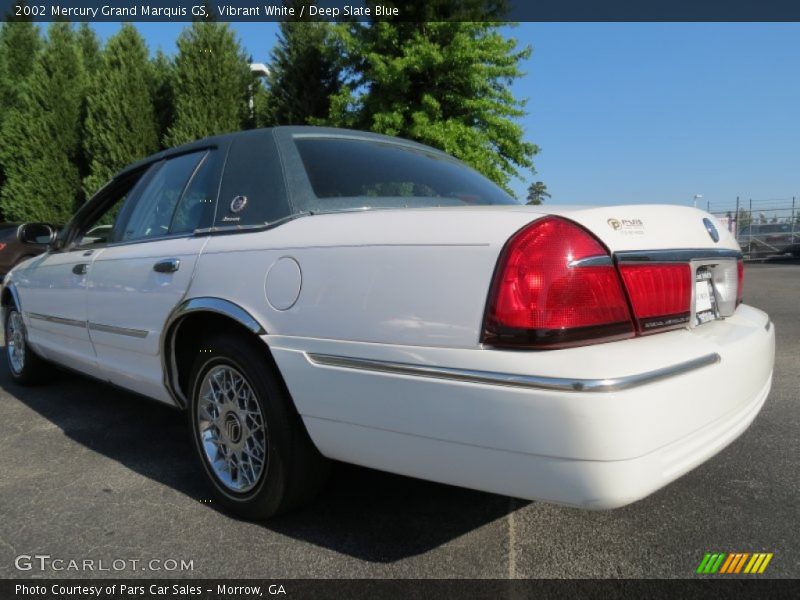 Vibrant White / Deep Slate Blue 2002 Mercury Grand Marquis GS