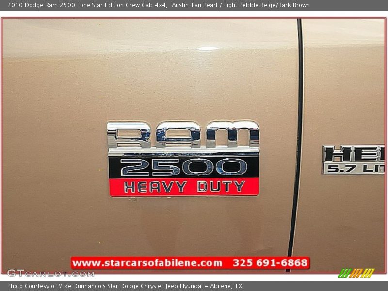 Austin Tan Pearl / Light Pebble Beige/Bark Brown 2010 Dodge Ram 2500 Lone Star Edition Crew Cab 4x4