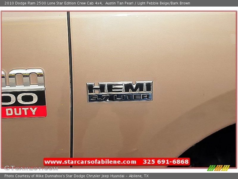 Austin Tan Pearl / Light Pebble Beige/Bark Brown 2010 Dodge Ram 2500 Lone Star Edition Crew Cab 4x4