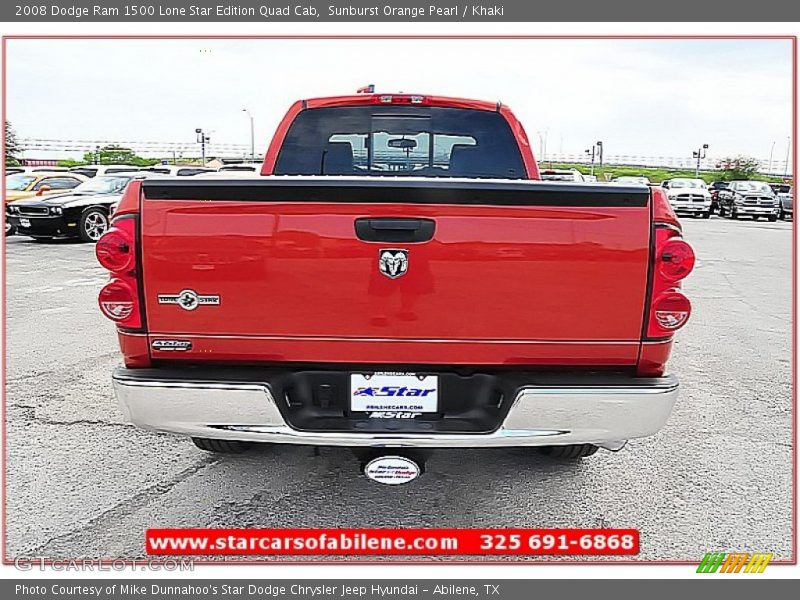 Sunburst Orange Pearl / Khaki 2008 Dodge Ram 1500 Lone Star Edition Quad Cab