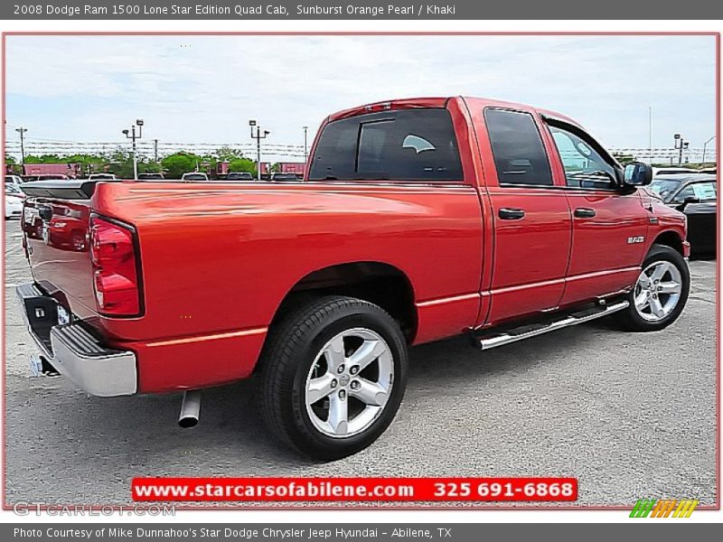 Sunburst Orange Pearl / Khaki 2008 Dodge Ram 1500 Lone Star Edition Quad Cab