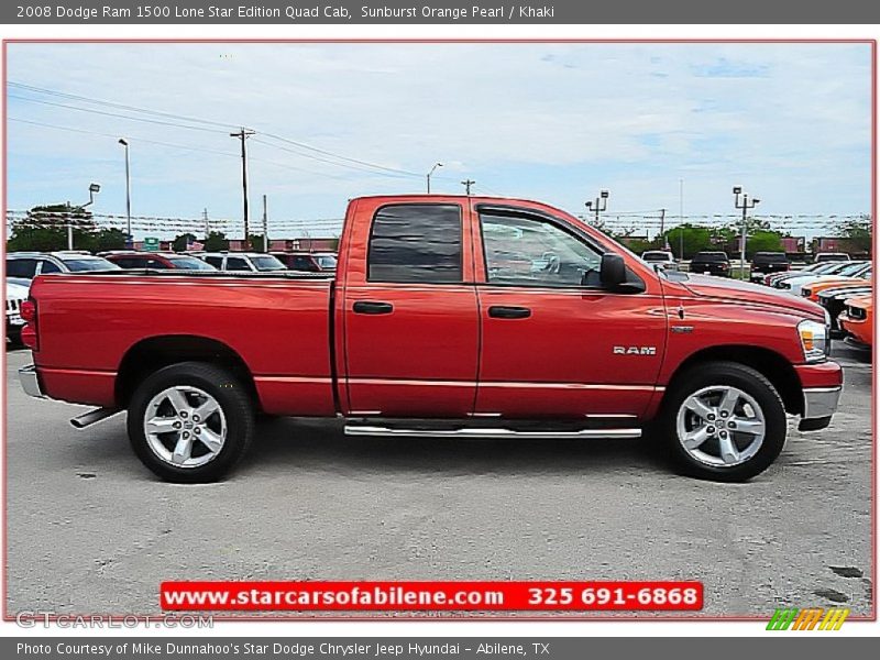 Sunburst Orange Pearl / Khaki 2008 Dodge Ram 1500 Lone Star Edition Quad Cab