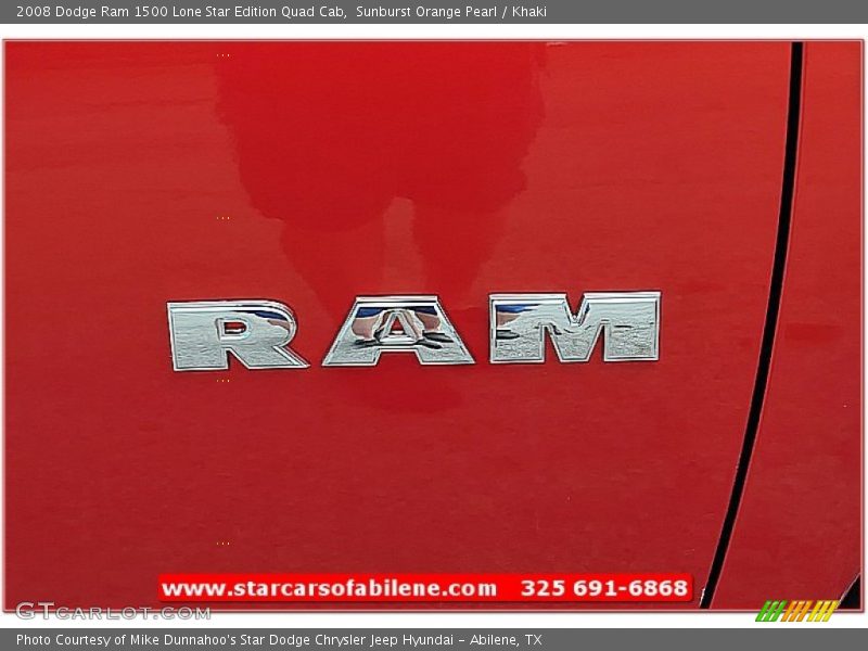 Sunburst Orange Pearl / Khaki 2008 Dodge Ram 1500 Lone Star Edition Quad Cab