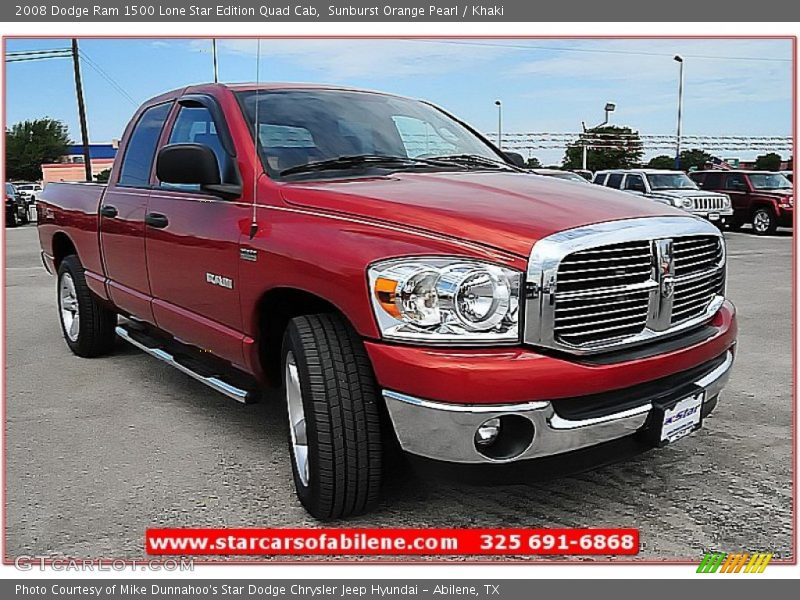 Sunburst Orange Pearl / Khaki 2008 Dodge Ram 1500 Lone Star Edition Quad Cab