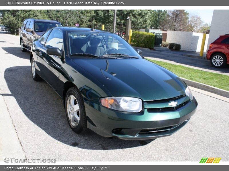 Dark Green Metallic / Graphite Gray 2003 Chevrolet Cavalier LS Coupe