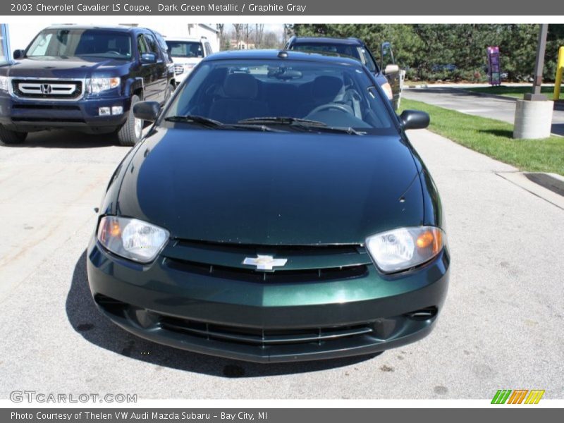 Dark Green Metallic / Graphite Gray 2003 Chevrolet Cavalier LS Coupe