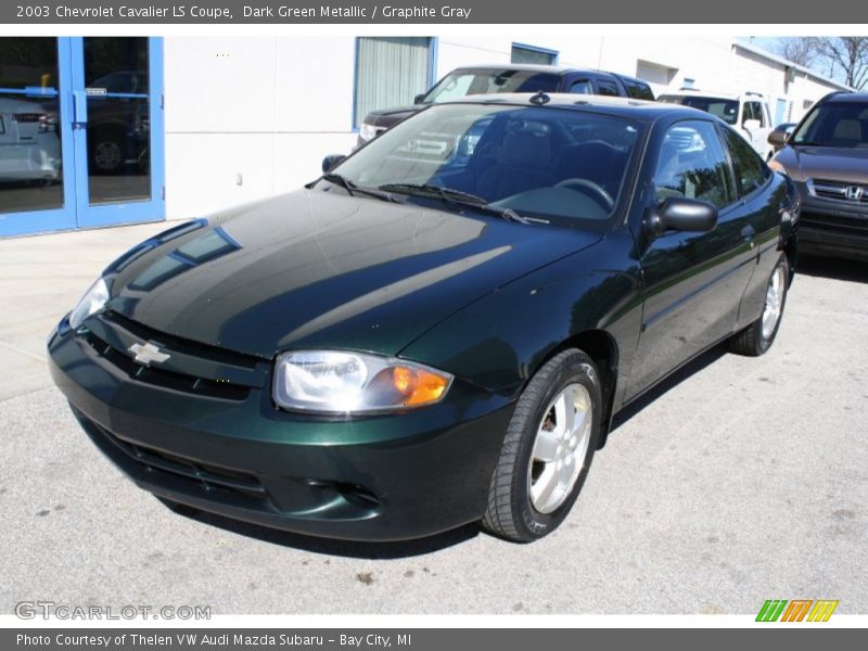 Dark Green Metallic / Graphite Gray 2003 Chevrolet Cavalier LS Coupe