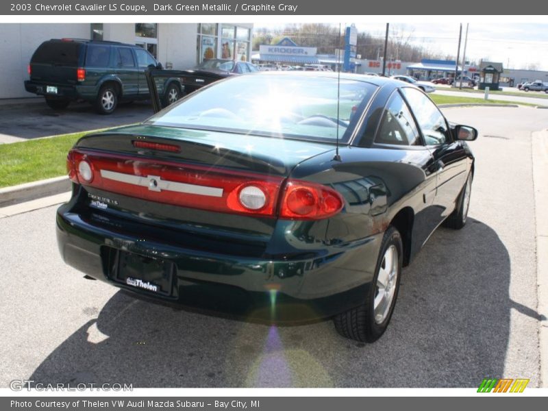 Dark Green Metallic / Graphite Gray 2003 Chevrolet Cavalier LS Coupe