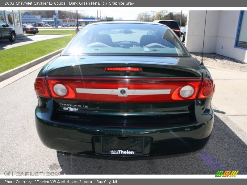 Dark Green Metallic / Graphite Gray 2003 Chevrolet Cavalier LS Coupe