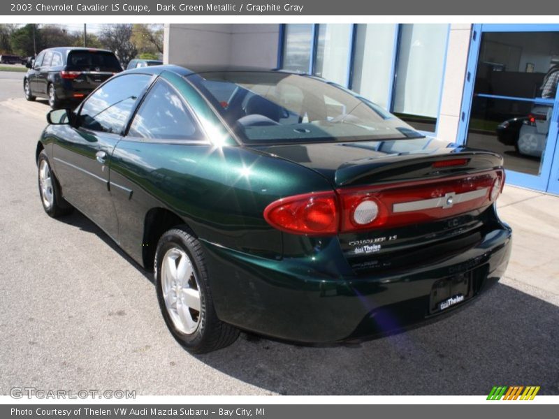 Dark Green Metallic / Graphite Gray 2003 Chevrolet Cavalier LS Coupe
