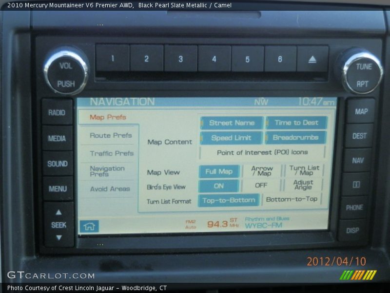 Black Pearl Slate Metallic / Camel 2010 Mercury Mountaineer V6 Premier AWD