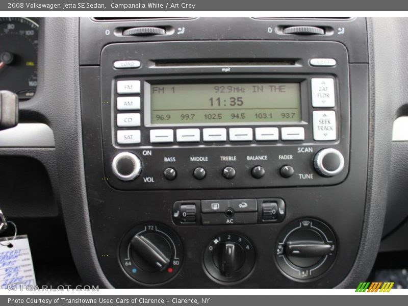 Campanella White / Art Grey 2008 Volkswagen Jetta SE Sedan