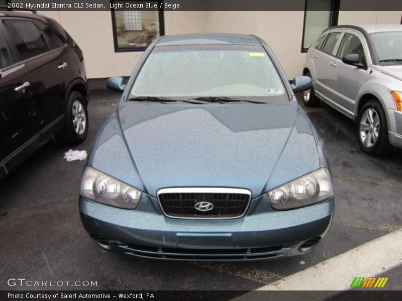 Light Ocean Blue / Beige 2002 Hyundai Elantra GLS Sedan