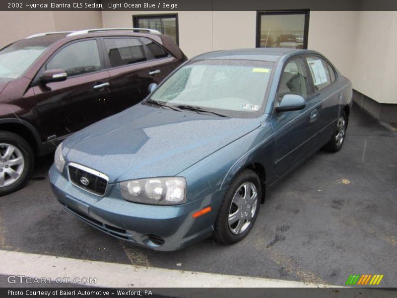 Light Ocean Blue / Beige 2002 Hyundai Elantra GLS Sedan