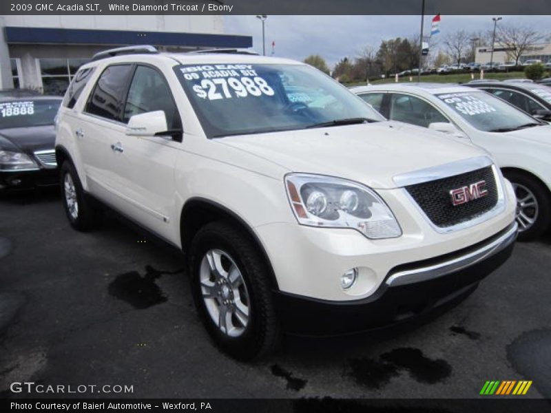 White Diamond Tricoat / Ebony 2009 GMC Acadia SLT