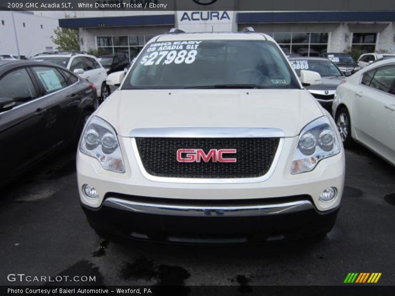 White Diamond Tricoat / Ebony 2009 GMC Acadia SLT
