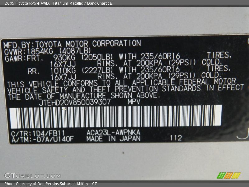 Titanium Metallic / Dark Charcoal 2005 Toyota RAV4 4WD