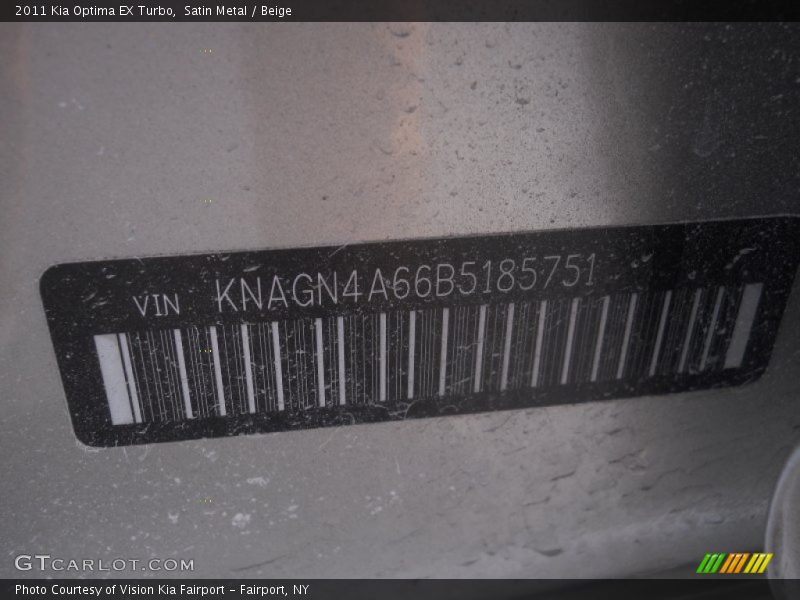 Satin Metal / Beige 2011 Kia Optima EX Turbo