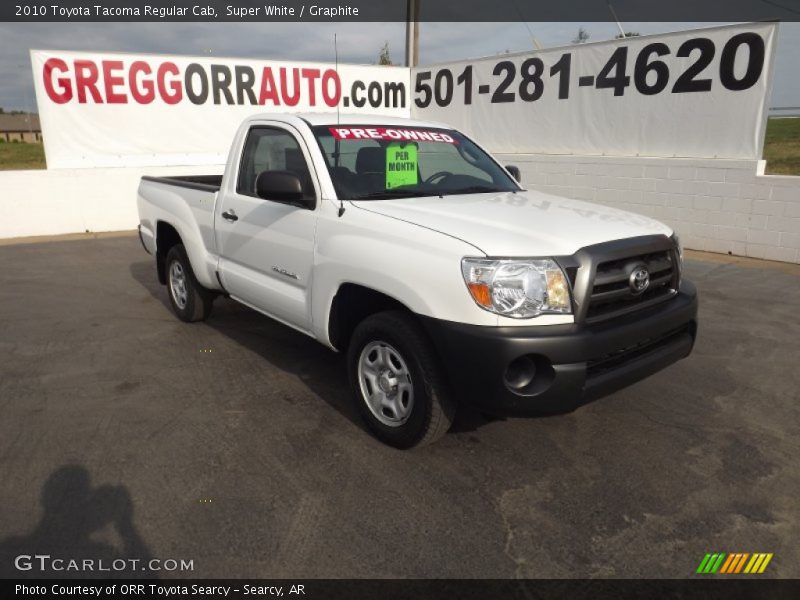 Super White / Graphite 2010 Toyota Tacoma Regular Cab