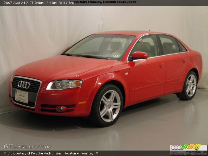 Brilliant Red / Beige 2007 Audi A4 2.0T Sedan
