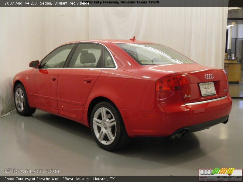 Brilliant Red / Beige 2007 Audi A4 2.0T Sedan