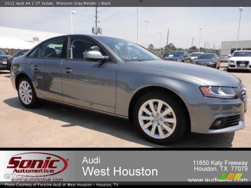 Monsoon Gray Metallic / Black 2012 Audi A4 2.0T Sedan