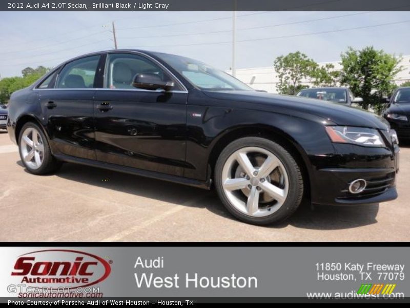 Brilliant Black / Light Gray 2012 Audi A4 2.0T Sedan