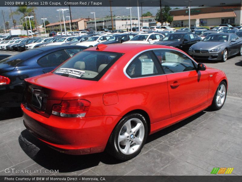Crimson Red / Taupe 2009 BMW 1 Series 128i Coupe