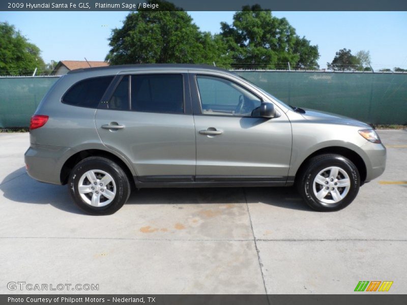 Platinum Sage / Beige 2009 Hyundai Santa Fe GLS