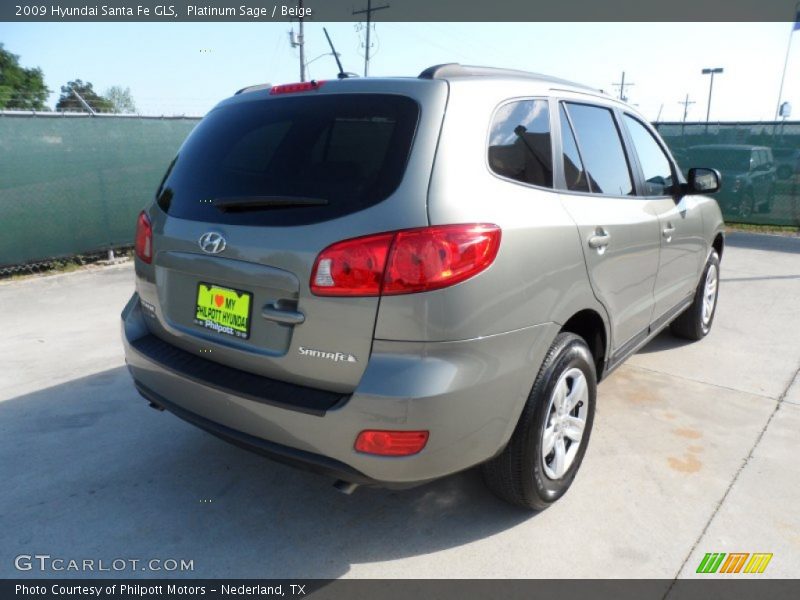 Platinum Sage / Beige 2009 Hyundai Santa Fe GLS