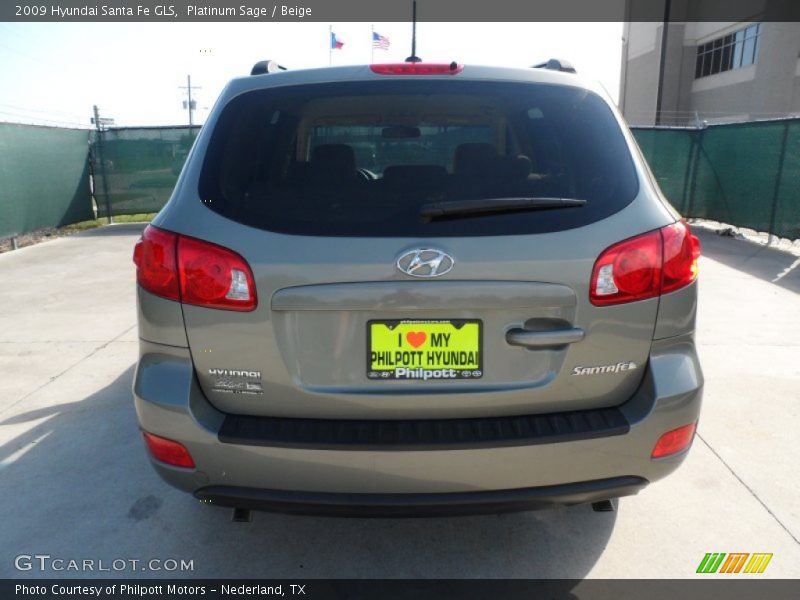 Platinum Sage / Beige 2009 Hyundai Santa Fe GLS