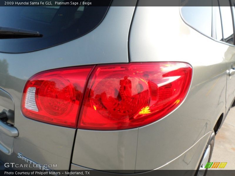 Platinum Sage / Beige 2009 Hyundai Santa Fe GLS
