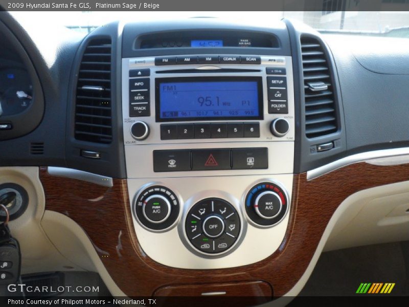 Platinum Sage / Beige 2009 Hyundai Santa Fe GLS