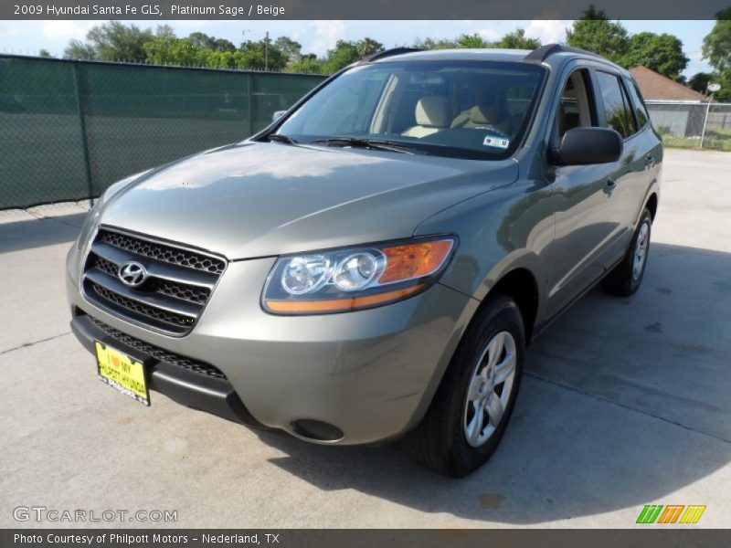 Platinum Sage / Beige 2009 Hyundai Santa Fe GLS