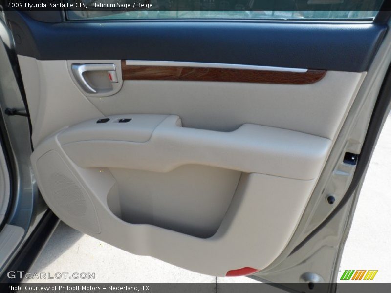 Platinum Sage / Beige 2009 Hyundai Santa Fe GLS